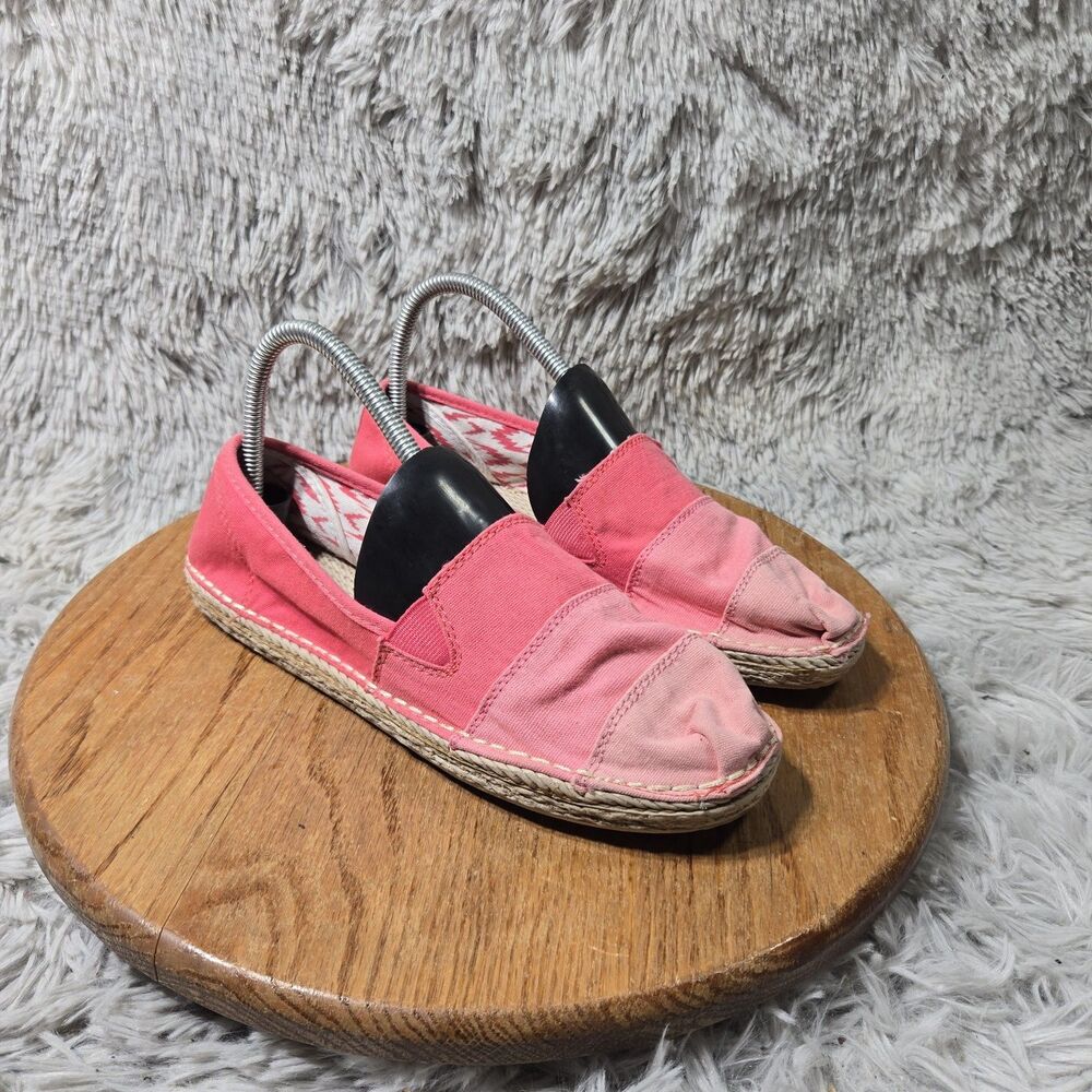 Y2k Faded Glory Womens Red Sparkle Fabric Casual Slip-On Shoe Sz 8 Loafers Flats